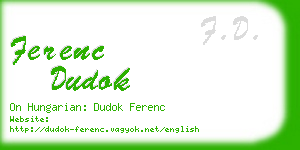ferenc dudok business card